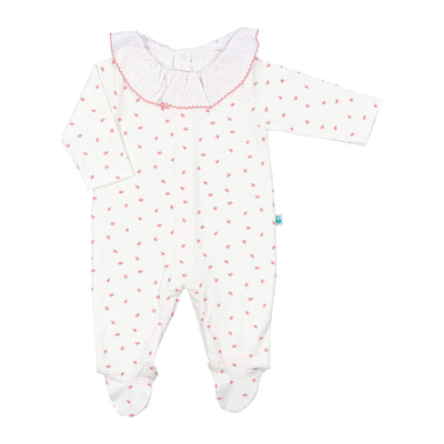 Adorable pink footie with stars print, perfect for keeping your little one cozy and stylish