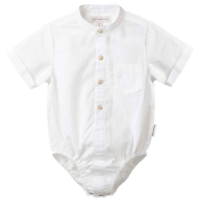 Leo Button Romper - Ivory: Stylish and comfortable romper in a classic ivory shade