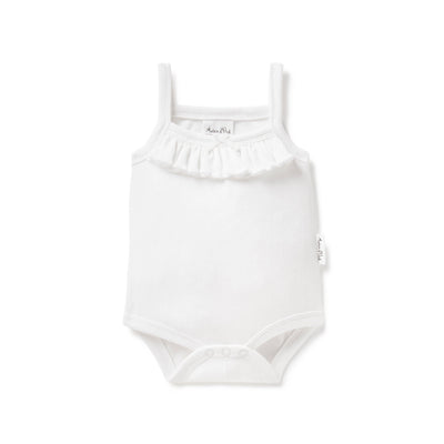 White Pointelle Singlet Onesie for Babies 