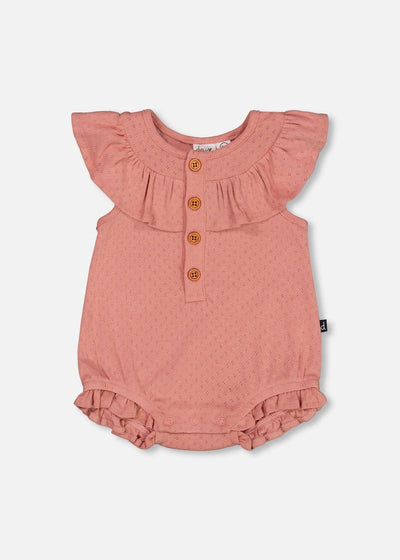 Classic Rose Pointelle Knit Romper - a comfortable and stylish outfit for babies