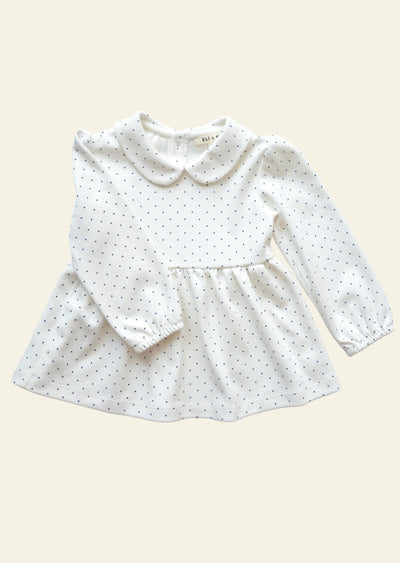 Adorable baby girl jersey tunic in soft pink with cute floral design