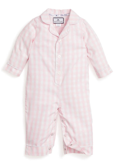Soft and comfortable romper for baby girls in stylish pink gingham