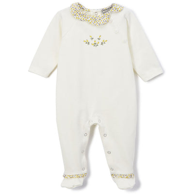 Floral Ruffle Long-Sleeve Onesie - Petit Confection